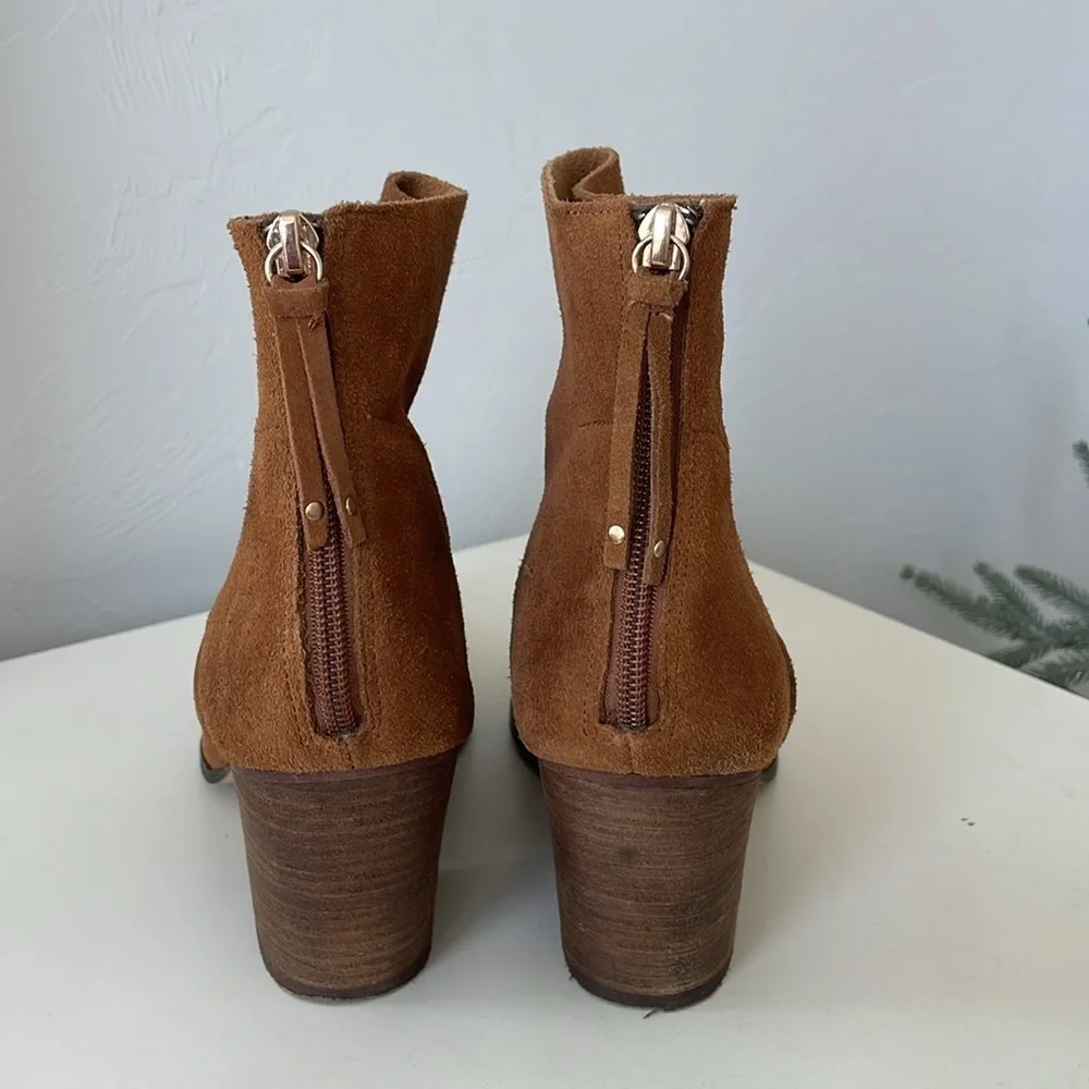 Chinese Laundry Camel Brown Suede Ankle Booties - Picture 4 of 6